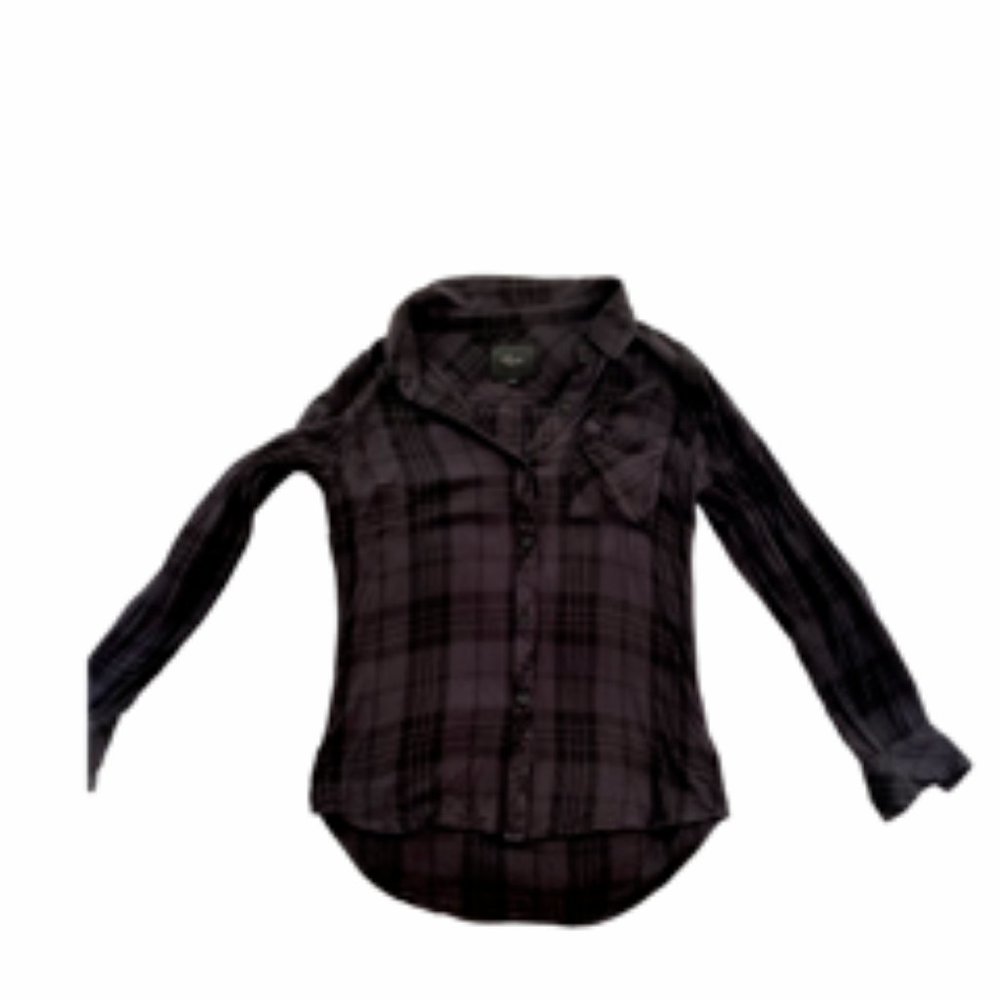 Rails Flannel Button Down X-Small Grey/ Black - image 4